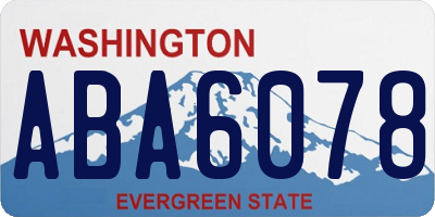 WA license plate ABA6078
