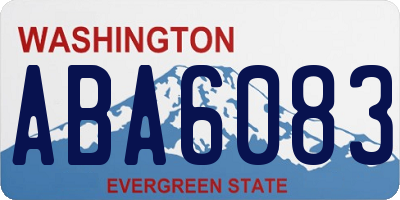 WA license plate ABA6083