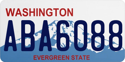 WA license plate ABA6088