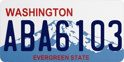 WA license plate ABA6103
