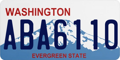 WA license plate ABA6110