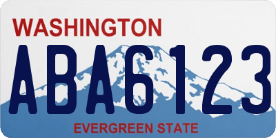 WA license plate ABA6123