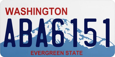 WA license plate ABA6151