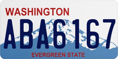 WA license plate ABA6167