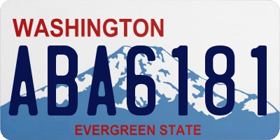 WA license plate ABA6181