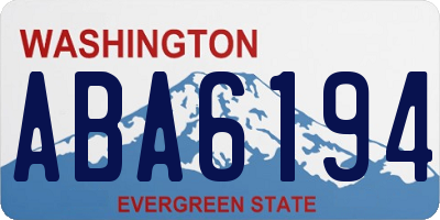 WA license plate ABA6194