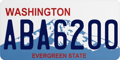 WA license plate ABA6200
