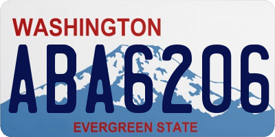 WA license plate ABA6206