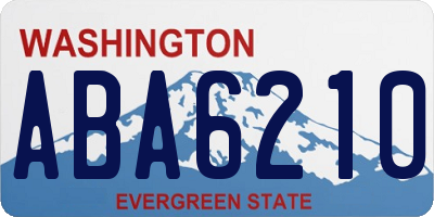 WA license plate ABA6210
