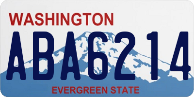 WA license plate ABA6214