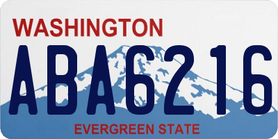 WA license plate ABA6216