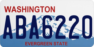 WA license plate ABA6220