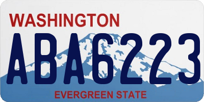 WA license plate ABA6223