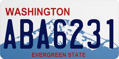 WA license plate ABA6231