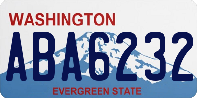 WA license plate ABA6232