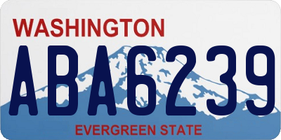 WA license plate ABA6239