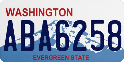 WA license plate ABA6258
