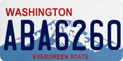 WA license plate ABA6260