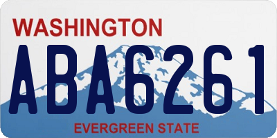 WA license plate ABA6261