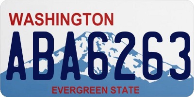 WA license plate ABA6263