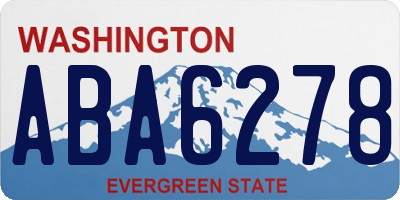 WA license plate ABA6278