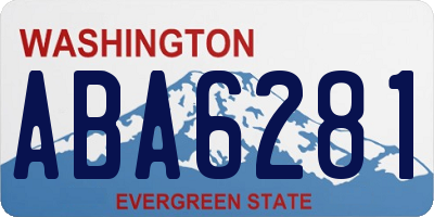 WA license plate ABA6281
