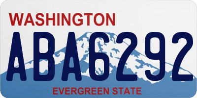WA license plate ABA6292