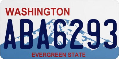 WA license plate ABA6293