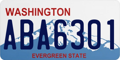 WA license plate ABA6301
