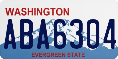 WA license plate ABA6304