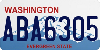 WA license plate ABA6305