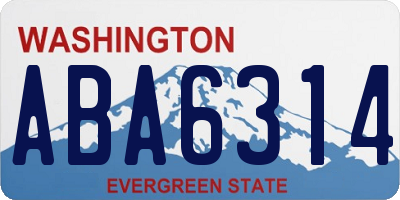 WA license plate ABA6314