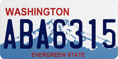 WA license plate ABA6315