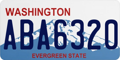 WA license plate ABA6320