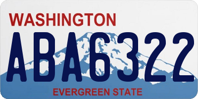 WA license plate ABA6322