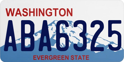 WA license plate ABA6325