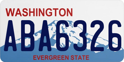 WA license plate ABA6326