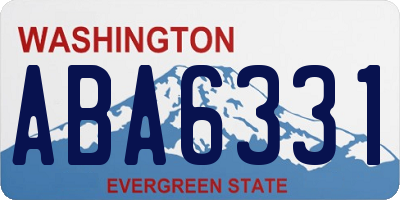 WA license plate ABA6331