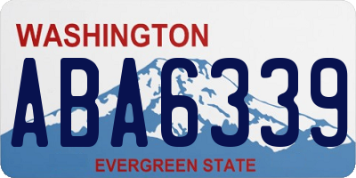 WA license plate ABA6339