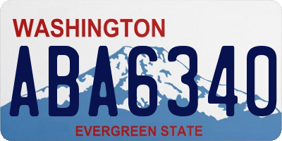 WA license plate ABA6340