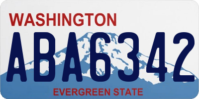 WA license plate ABA6342