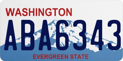 WA license plate ABA6343