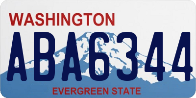 WA license plate ABA6344