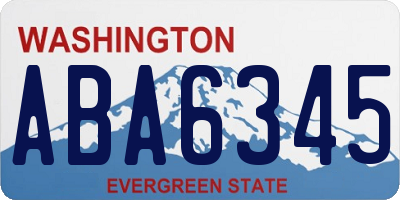 WA license plate ABA6345