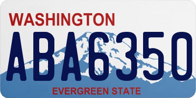 WA license plate ABA6350