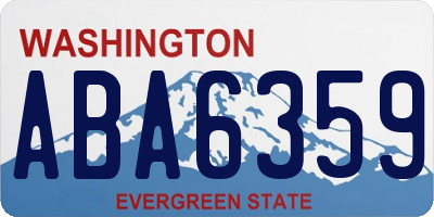 WA license plate ABA6359