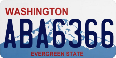 WA license plate ABA6366