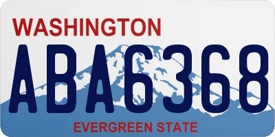 WA license plate ABA6368