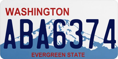 WA license plate ABA6374