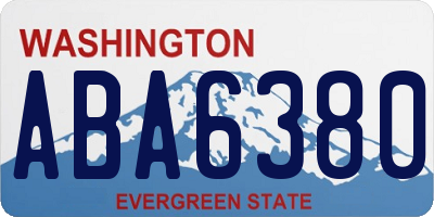 WA license plate ABA6380
